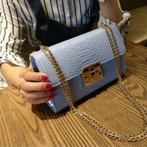 Crocodile Clutch Gold Chain Shoulder Bag